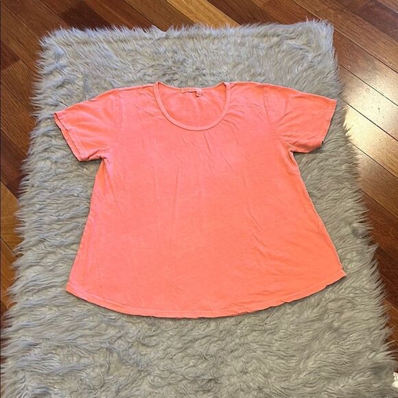 Fresh produce‎ bright coral organic cotton flowy tshirt - Picture 1 of 5